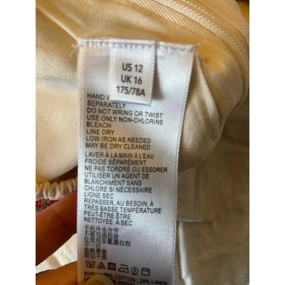 Anthropologie‎ Embroidered Cropped Pants Cream Boho Festival Size 12 - Picture 4 of 11